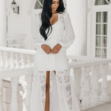Clementine Hand Beaded Pearl Maxi Bridal Robe - Includes Slip