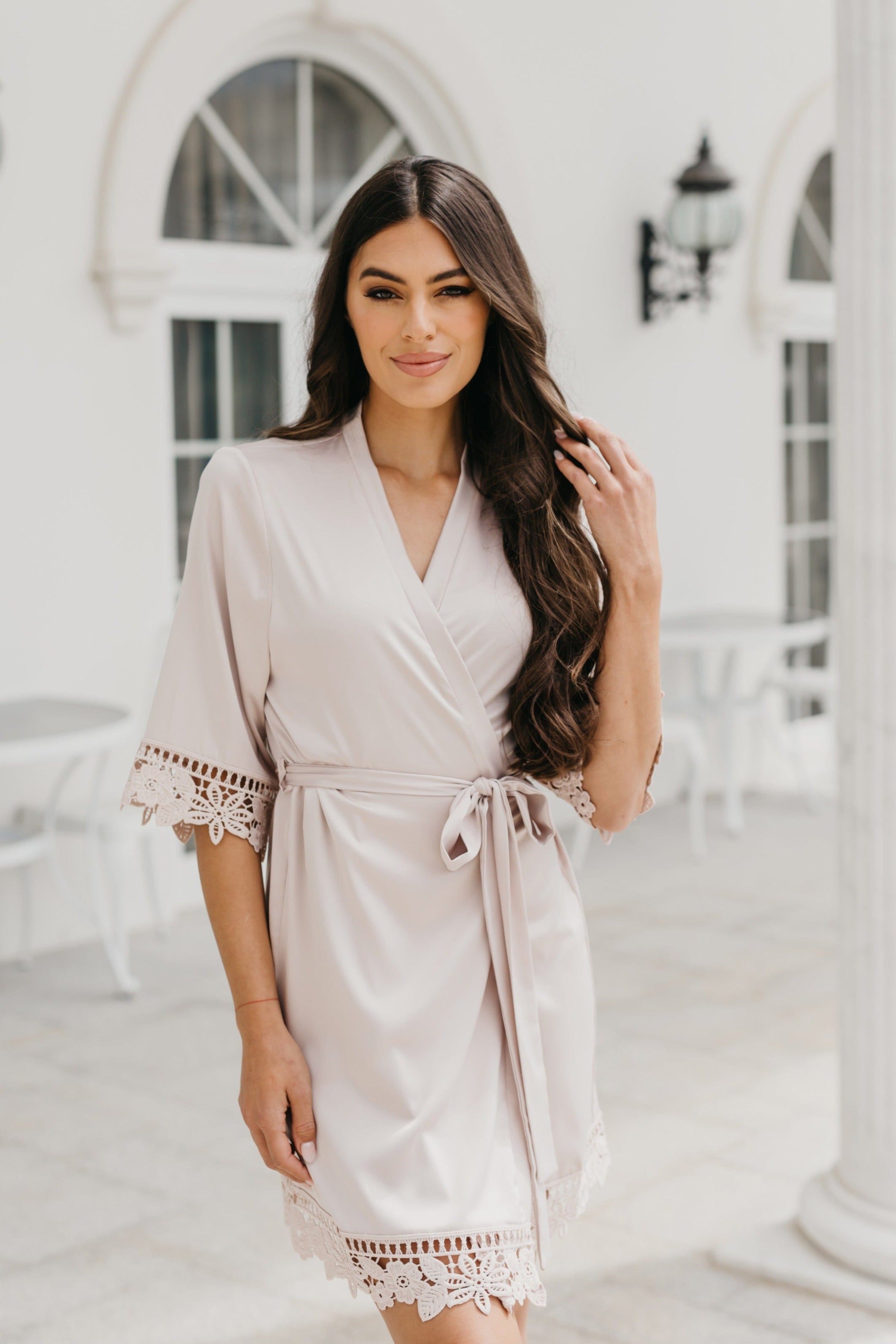 Lauren Lace Satin Robe