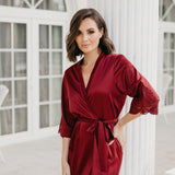 Lidia Lace Trim Robe