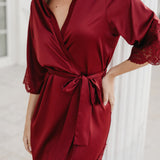 Lidia Lace Trim Robe