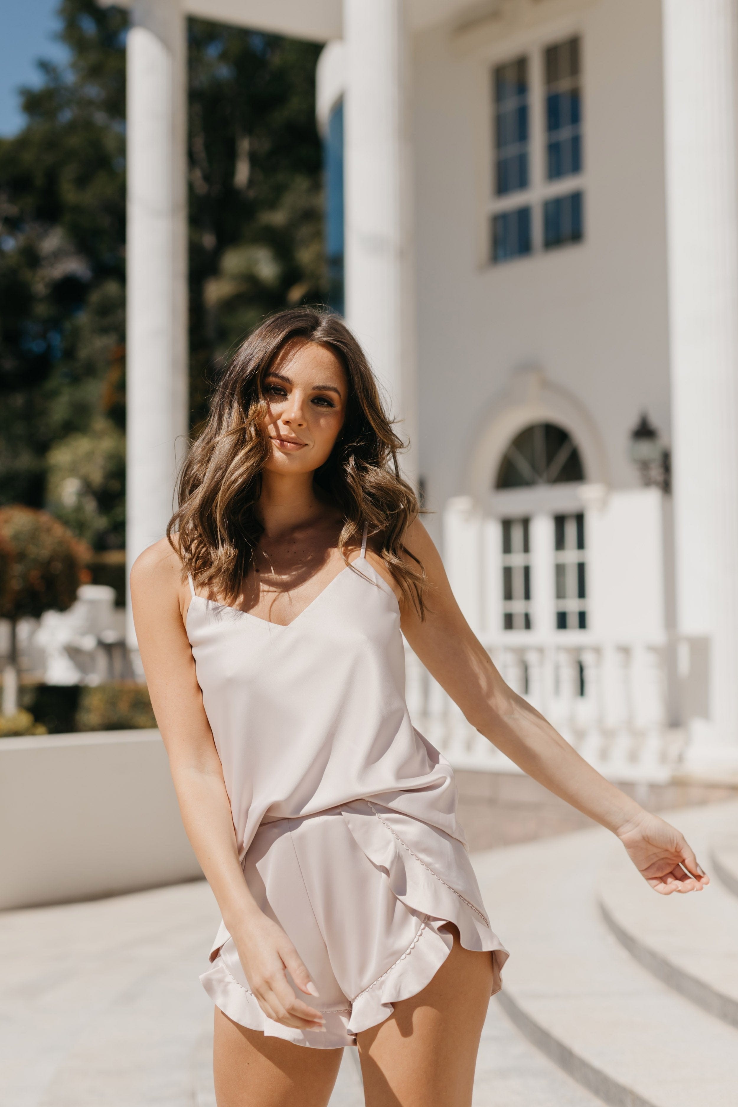 Pia Cami and Ruffle Short Set