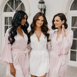 Willow Petal Hem Satin Trim Robe
