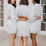 Alessandra Lace Trim Satin Robe