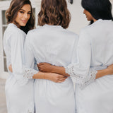 Alessandra Lace Trim Satin Robe