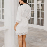 Alessandra Lace Trim Satin Robe