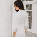 Alessandra Lace Trim Satin Robe
