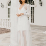 Ivy Hand Beaded Pearl Mesh Maxi - Includes Slip