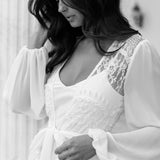 Clementine Hand Beaded Pearl Maxi Bridal Robe - Includes Slip