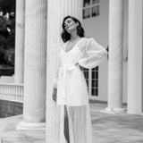Georgia Pleated Maxi Bridal Robe - Includes Slip