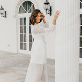 Georgia Pleated Maxi Bridal Robe - Includes Slip