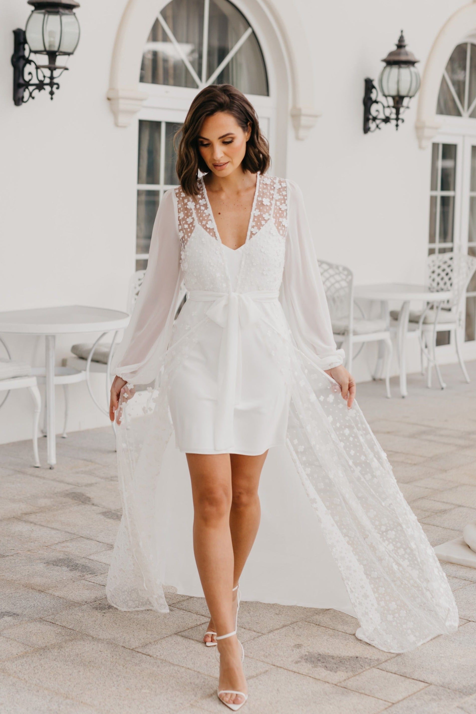 Cassidy Forget Me Knot Lace Maxi Bridal Robe - Includes Slip
