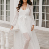 Millie Hand Beaded Pearl Mesh Maxi - Includes Slip