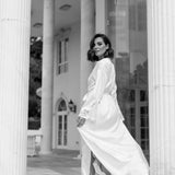 Erica Satin Lace Trim Maxi Bridal Robe