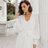 Delilah Satin Godet Maxi Bridal Robe - Includes Slip