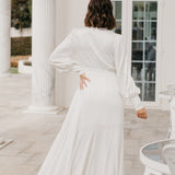 Delilah Satin Godet Maxi Bridal Robe - Includes Slip