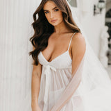 Florence Hand Beaded Pearl Mesh Babydoll Bridal Slip