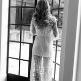 Lace Bridal Robe - Le Rose