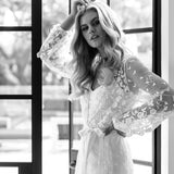 Lace Bridal Robe - Le Rose