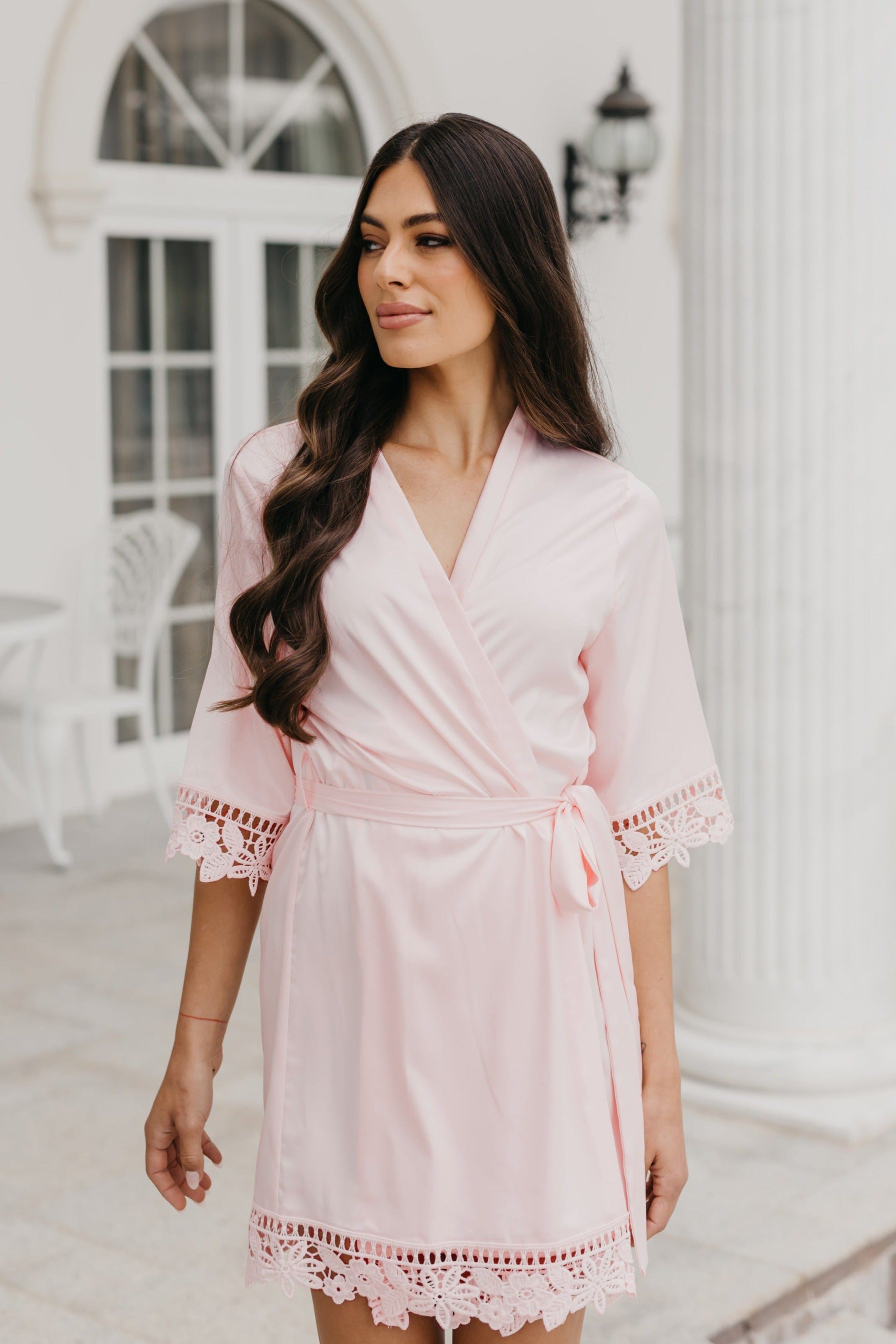 Lauren Lace Satin Robe