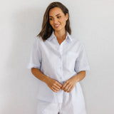 Genevieve Linen Bridesmaid Pyjamas Soft Blue