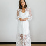 Adele Lace Maxi Bridal Robe - Includes Slip