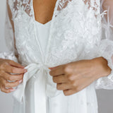 Adele Lace Maxi Bridal Robe - Includes Slip