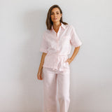 Portia Linen Bridesmaid Pyjamas Long Soft Pink