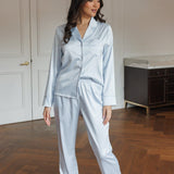 Sienna Premium Satin Bridesmaid Sleep Set Soft Blue