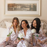 MJ Long Sleeve Pant Satin Floral Bridesmaid Pyjamas