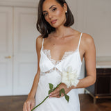 Renata Satin Lace Trim Bridal Slip