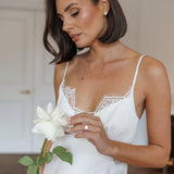 Renata Satin Lace Trim Bridal Slip