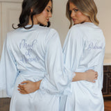 Talulah Lace Trim Robe Soft Blue