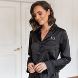 Sienna Premium Satin Bridesmaid Sleep Set Black