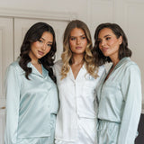 Zoe Premium Satin Bridesmaid Sleep Set Sage Green