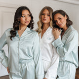 Zoe Premium Satin Bridesmaid Sleep Set Sage Green