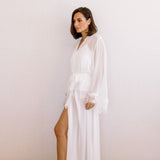Maria Lace Trim Bridal Robe