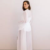 Maria Lace Trim Bridal Robe