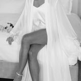 Maria Lace Trim Bridal Robe