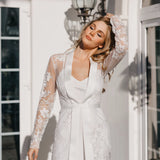 Grace Pearl Beaded Bridal Robe - Includes Slip