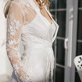 Grace Pearl Beaded Bridal Robe - Includes Slip