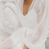 Georgia Pleated Maxi Bridal Robe - Includes Slip