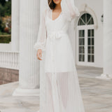 Georgia Pleated Maxi Bridal Robe - Includes Slip