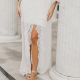 Hannah Lace Trim Maxi Bridal Robe - Includes Slip