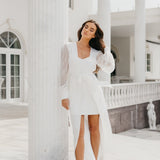 Alaina Pleated Sleeve Satin Maxi Bridal Robe - Includes Slip