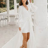 Delilah Satin Godet Maxi Bridal Robe - Includes Slip